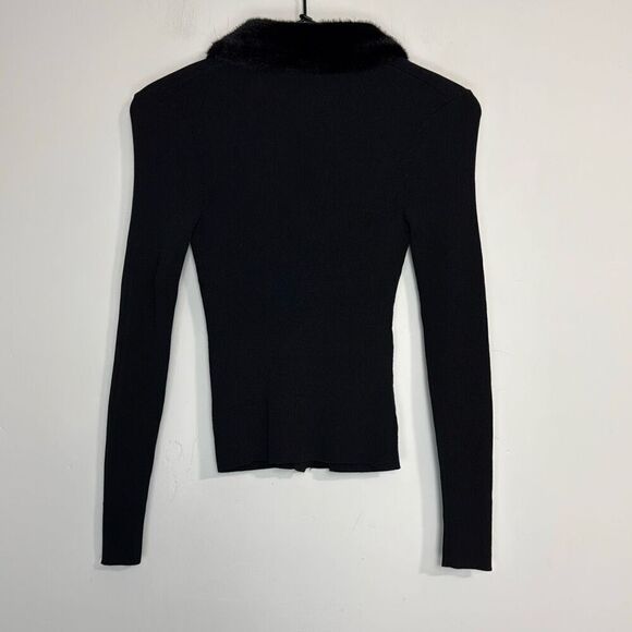 Staud Celina Faux Fur Collar Cardigan S - Picture 4 of 7